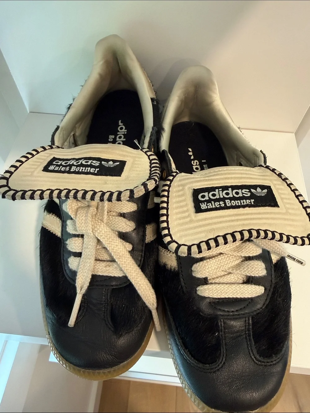 adidas Kids Black and Cream Samba Sneakers